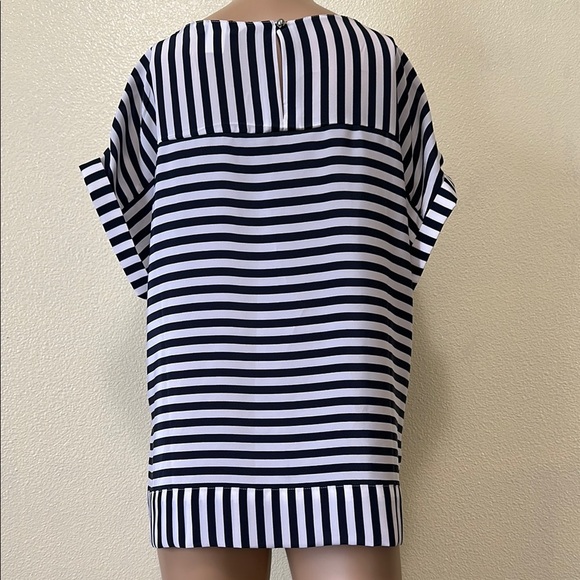 Christopher & Banks Navy and White Striped Women's Top - Picture 4 of 7